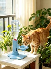 1/2PCS High-Capacity Cat Water Dispenser Stand, Elevated Gravity Water Bowl With Refill Bottle | Adjustable Spill-Proof Cat Water Feeder For Cats And Small Dogs, Detachable Easy-Clean Pet Water Dispenser Stand Large Capacity - 500ml - View 5