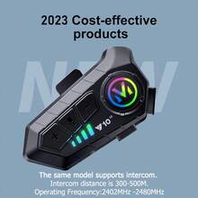 Y10 2X Motorcycle Helmet Wireless Headset, Supports Bluetooth 5.3 Wireless Connection, Intelligent Noise Reduction Technology, HiFi Audio Quality, Supports Simultaneous Connection Of Two Phones, Supports AI Voice Assistant, Built-In 1000mAh Large Capacity Battery, Equipped With Different Types Of Microphones, Suitable For All Helmet Styles, Preferred Equipment For Outdoor Riding - Helmet Headset - View 4