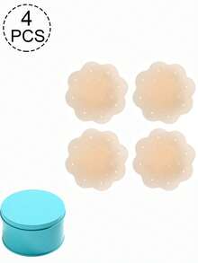 6pcs Women's Summer Ultra-Thin Silicone Nipple Covers, Self-Adhesive Breast Pads, Invisible Strapless Bra, Portable And Washable - Multicolor - View 8