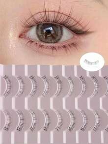 10 Pairs Of Synthetic Natural-Looking Transparent Extensions For Light And Natural-Looking False Lower Lashes For Daily Use - View 1