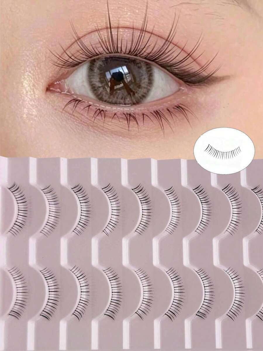 10 Pairs Of Synthetic Natural-Looking Transparent Extensions For Light And Natural-Looking False Lower Lashes For Daily Use - View 1