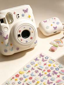 1 Set Korean Hand‑Drawn Style Stickers Aesthetic, Soft Macaron Tone Decor Accessories, Suitable For Multi‑Surface Ornament, Premium Journaling Supplies For Daily Scene Decoration - Dopamine Color Stickers - View 6