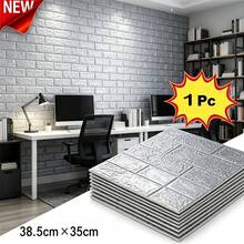 Thickened Waterproof 3D Self-Adhesive Wallpaper, Brick Pattern, 38cm X 35cm Wall Decor Sticker, Anti-Stain Anti-Collision, Suitable For Living Room, Kitchen And Bedroom Background, Multiple Colors Available - A - View 35
