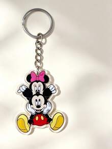Disney Mickey & Minnie 新款扁平壓克力鑰匙圈，中性電影迷必備，實用時尚創意鑰匙圈，鑰匙鍊，節日禮物裝飾鑰匙吊飾，汽車鑰匙圈，背包與錢包鑰匙圈，可愛 Mickey & Minnie 壓克力鑰匙圈，2D 卡通鑰匙環，背包掛飾，包包配件，送給女孩的甜美小禮物 - 彩色 - 查看 8
