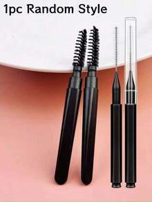 Portable Spiral Eyebrow Brush & Eyelash Comb With Dust-Proof Cap, Mini Brush For Travel Or Daily Use - Black - View 7