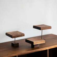 Wooden Bracelete Necklace Jewelry Organizer Desktop Cosmetics Holder Toy Model Rack Shelf Doll Perfume Showing Stand Walnut - Multicolor - View 11