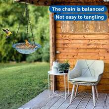 1pc Hanging Bird Bath And Feeder, Outdoor Bird Food Tray, Bird Feed Rack, Garden Decorative Bird Feed Rack - A - View 3