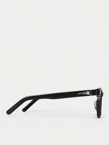 1 Pair Fashion Casual Personalized Star Design Black Frame Plain Lens Decorative Glasses - Clear - View 3
