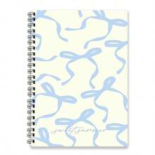 1PC [2D]Flat Spiral Notebooks Light Blue Lace Bow Print Spiral Coil Notebook, Suitable For Classroom Notes, Daily Journaling, Back To School Season, Thoughtful Gift For Best Friend, Designed For Daily Journaling, Classroom Notes, Office Memo, Portable Writing Notebook - One Book (50 Pages, 100 Pages) - View 11