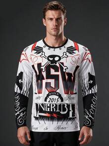 HISERWA Men's Motorcycle Training Gear: Quick-Dry, Breathable Long-Sleeve T-Shirt; Off-Road Motorcycle Riding Gear; Mesh Fabric; Durable And Long-Lasting - White - View 2