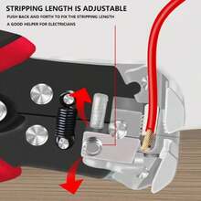 1pc Automatic Wire Stripper, Multi-Function All-In-One Design, Stripping Range 24-10AWG/0.2-6mm², Capable Of Wire Stripping, Crimping, Cable Cutting And Crimping Operations; Suitable For Electrician Home Wiring, Electrical Equipment Maintenance, Automotive Mechanical Repair And Other Scenarios, Convenient Professional Manual Tool - A - View 10
