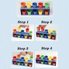 10 Pcs/1 Set Color Cup Matching Party Game, 10 Cups With Storage Rack, 2-Player Tabletop Sorting And Guessing Challenge For Adult Game Nights, Parties And Group Gatherings - Multicolor - View 7