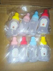 1/4/8pcs Mini Cute Tomato Sauce Bottles, Portable Small Sauce Containers, Salad Dressing Containers, Kitchen Storage Boxes, Lunch Box Use - White - View 10