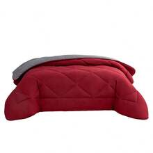 Soft Quilted Polyester Comforter With Reversible Design And Diamond Stitching, Comfortable Bed Filling, Available In Sizes 180x240cm, 220x240cm, And 240x260cm - Red - View 8