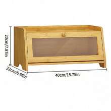 1 Pc Bamboo Flip‑Top Bread Storage Box, For Storing Bread, Baked Pastries And Various Snacks, Suitable For Kitchen Countertops, Bread Storage, Pastry & Snack Organizing And Home Baking Storage - Multiple Specifications - View 8