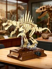 268/317/188/191/1pc Dinosaur Skeleton Building Blocks, DIY Assembled Fossil Model With Movable Limbs And Display Stand, Living Room Desktop Bookshelf Decor, Suitable For Dinosaur Enthusiasts And Collectors As Birthday, Holiday, Back To School Gift - Multicolor - View 9