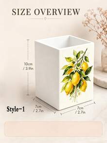 Kotak Penyimpanan Multifungsi Motif Ranting Lemon Cat Air Abstrak, Kotak Penyimpanan Meja (Cocok untuk Menyimpan Peralatan Makan, Sedotan, Kantong Teh, Pulpen, Remote Control); Ringkas dan Hemat Ruang, Cocok untuk Dapur, Kantor, Ruang Tamu - MultiWarna - View 11