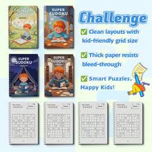 Super Sudoku Spiral Logic Puzzle Notebooks, Beginner To Challenge 4-Level Progressive Number Grid Games, Focus & Concentration Training, Logical Thinking, Problem Solving, Brain Training, Screen-Free Home Classroom Travel Activity - Super Sudoku - View 3