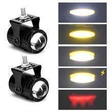2pcs Motorcycle Spotlights + Angel Wings LED Projector Lights, Electric Vehicle Street Modification Welcome Decoration Anti-Collision Laser Lights - Advanced Version - View 8