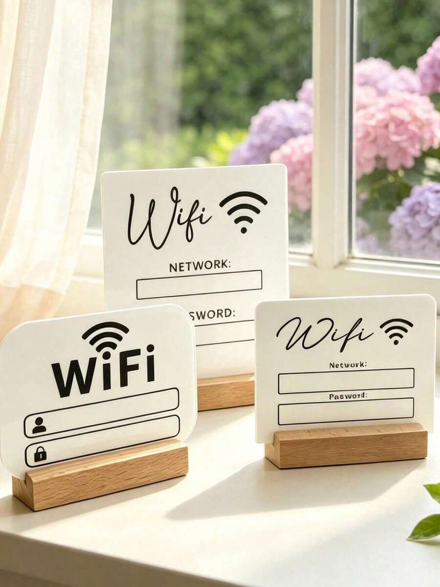 1pc WiFi Password Sign, Acrylic Wall Decor Sign, Decorative Pendant, Shop Sign, Coffee Shop Sign, Restaurant Sign, Home Decor, Room Decor, Wall Decor Gift, Birthday Graduation Souvenir