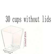 100/50/30/25/10/5pcs European Minimalist Square Mousse Cups, Square Transparent Cup Body With Clean Lines, High-Transparency Material Clearly Displays Rich Dessert Layers. Suitable For Pudding, Fruit Desserts, Yogurt Snacks, Perfect For Dessert Shops, Home Afternoon Tea, Themed Cold Buffet Parties, Creating Exquisite And Eye-Catching Food Presentation Effects. - Clear - View 14