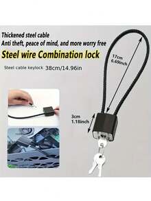 1pc Universal Soft Steel Cable Lock, Helmet Lock, Luggage Lock, Suitable For Dorm, Warehouse, Iron Gate, Gym, Storage Cabinet, Suitcase, Toolbox, Rust-Proof And Waterproof Padlock - Multicolor - View 12
