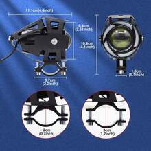 1pc Motorcycle Fog Lights With Switch, 12V/24V 7.62cm Halo Auxiliary Light For ATV Scooter Trucks Exploratory Lights For Moto Pair Multicolored - U7 - View 2