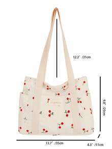 2026 European & American Vintage Striped Large Capacity Shoulder Bag New Girl's Fashion Multi-Pocket Tote Handbag - White - View 2