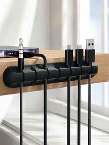 1pc Solid Color Multi Slot Cable Organizer,Sturdy Versatile Cable Management Clip,Bedroom/Room Decor,Bathroom Accessaries,Wall Decor,Travel/Holiday Essential,Suitable For Desk,Cars,Home,Storage Rack,Back To School Essential,Halloween/Christmas Gift - Multicolor - View 5