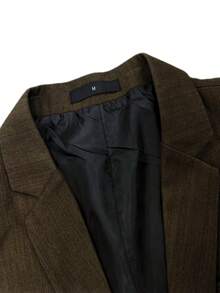 Men's Solid Color Casual Commute Travel Suit Jacket - Brown - View 4