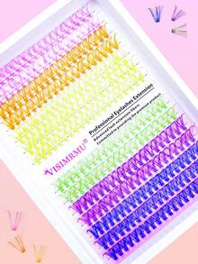 280 Clusters 30D Multi-Color Segmented Fluffy Eyelash Extensions, Soft Natural Curly Realistic Single Cluster Lashes, For Makeup Studio & DIY Personal Use - View 2