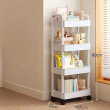 1pc 2/3/4/5 Tier Rolling Storage Cart, Plastic Material, Multi-Functional Suitable For Office, Kitchen, Bathroom And Bedroom Organization, Outdoor Decor - Car Storage Rack/Black - View 15
