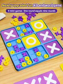 Permainan Tic-Tac-Toe Tingkat Lanjut untuk Anak-Anak, Permainan Papan Strategi XO Plastik untuk Keluarga, Mainan Edukatif Pertempuran Dua Pemain - MultiWarna - View 2