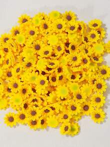 20/50/100pcs Sunflower Shaped Resin Charms - Resin Flower Decor, Suitable For Hair Clips, Phone Cases, Shoes, Bags And Various DIY Craft Projects - Multicolor - View 1