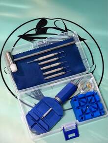 15pcs Professional Watch Band Tool Set - Chain Pin Removal & Repair Kit, Used For Adjusting Watch Size, Ideal Gift For Men, Transparent/Black/Blue Optional, Bedroom Dormitory Back To School Season Home Decor Digital Alarm Clock - 15-piece Professional Set - View 9