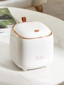 1PC Compact Desktop Trash Can, ABS Material Trash Can, Mini Cleaning Trash Can, Plastic Small Trash Can, Simple Desktop Trash Can, Small Storage Box, Desktop Trash Can, Cute Home Office, Double Layer Hidden Trash Bag Design, Press To Open, Large Opening Design - Multi-color - View 3