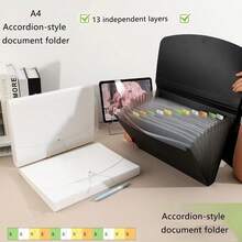 Multi-Pocket Expanding File Folder With Elastic String Closure, A4 A5 A6 Size Document Organizer, Paper Receipt Classification Storage Portfolio, Student Office Stationery Accordion Bag 13 Layers With Multiple Specifications Available - Accordion Bag - View 12