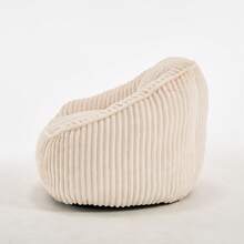 Memory Foam Pouf, Striped Bubble Plush, Soft, Comfortable, Cozy Sofa For Living Room, Apartment, And Dorm - Beige - View 6