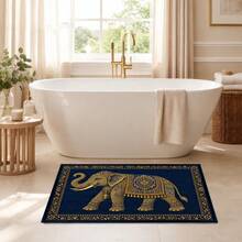 1pc Elephant Pattern Printed Faux Cashmere Kitchen Mat, Absorbent Kitchen Floor Mat, Kitchen Rug, Long Runner Mat, Sink Front Mat, Suitable For Kitchen, Bathroom, Entryway, Hallway, Laundry Room And Home Decor - Multicolor - View 7
