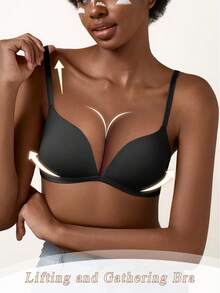 Women's Seamless Supportive Wireless Bra With Lift And Shaping, Comfortable, Breathable - Black - View 3