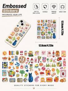 Vintage Mediterranean Style Art Embossed Stickers For Adults Teens Sticker Enthusiasts Holiday Gifts Party & Home Decor Class Reward Birthday Gift Decoration Water Cup Phone Case DIY Decal - Multicolor - View 1