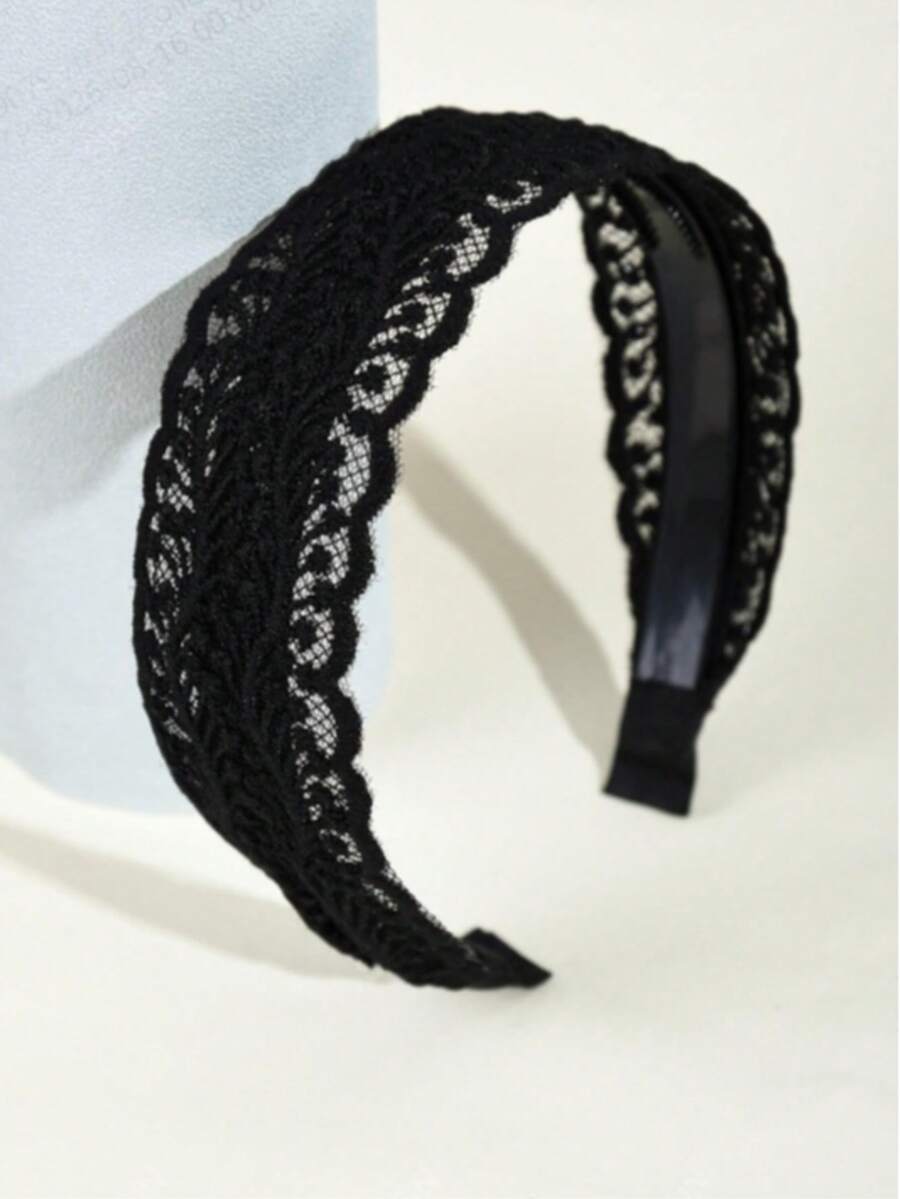Lace Headband, Fashionable And Versatile For Daily Wear - Black - View 1