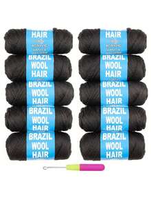 2/4/5/8pcs Hair Synthetic Crochet Hair Extensions For Women For Braiding Senegalese Twist Fake Hair, Halloween - Black - View 10