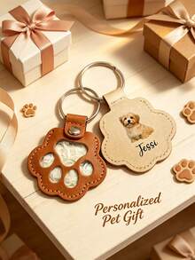 Personalized Pet Memorial Keychain, Customized With Photo And Pet Fur Storage Function, Memorial Gift For Beloved Pets (Cats & Dogs), Pet Fur Keepsake Keychain, Pet Memorial Gift, Memorial Accessory Specially Designed For Pet Lovers - Multicolor - View 1