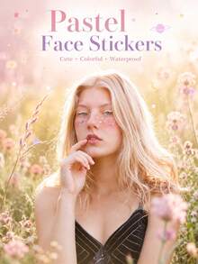 Galaxy Face Temporary Tattoo Stickers For Women, Pastel Planet, Constellation, Star & Sparkle Under Eye Cheek Decals, Waterproof Long Lasting Face Stickers For Festival, Party, Rave & Cute Makeup Looks - Multicolor - View 4