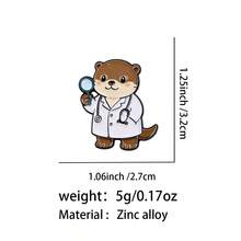Cute Animal Doctor Pattern Enamel Brooch, Cartoon Animal Lapel Pin, Kawaii Animal Badge For Backpacks & Hats, Creative Gift For Animal Lovers - Multicolor - View 8