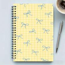 1PC [2D]Flat Spiral Notebooks Light Blue Lace Bow Print Spiral Coil Notebook, Suitable For Classroom Notes, Daily Journaling, Back To School Season, Thoughtful Gift For Best Friend, Designed For Daily Journaling, Classroom Notes, Office Memo, Portable Writing Notebook - One Book (50 Pages, 100 Pages) - View 9