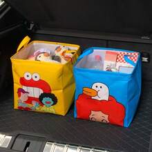1pc Cartoon Toy Storage Basket, Waterproof, Foldable, Car-Friendly, Large Capacity Baby Snack Toy Clothing Storage Bin - Multicolor - View 8