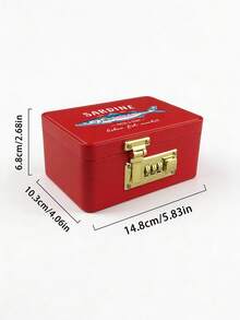 Jewelry Organizer With Sardine Pattern, Jewelry Box With Combination Lock, Hair Accessory Storage Case. Portable Card Storage Box, Daily Miscellaneous Storage, Suitable For Travel, Dorm, Home, Office, Birthday Gift, Halloween Christmas Gift - Multicolor - View 11