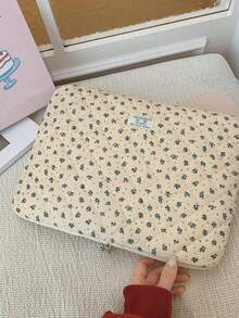 1件裝燈芯絨學生筆電保護套，適用11"/13"/15"筆電，豹紋休閒中性保護殼，輕巧便攜，可作為文件袋、筆電內套、筆電攜行袋使用，適合女生、青少年、男生、大學生，亦適用9-15"平板電腦，防震設計 - 彩色 - 查看 5